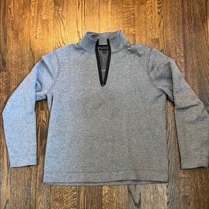 Men's Banana Republic Heather Gray 1/4 Zip-Up Sweater